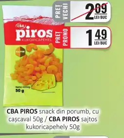 CBA CBA PIROS snack din porumb, cu caşcaval Ofertă