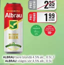 CBA ALBRAU bere blondă 4.5% alc. Ofertă