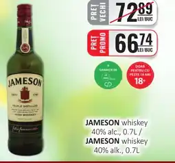 CBA JAMESON whiskey 40% alc. Ofertă