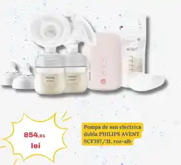 Media Galaxy Pompa de san electrica dubla PHILIPS AVENT SCF397/31, roz-alb Ofertă