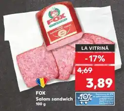 Kaufland FOX Salam sandwich Ofertă
