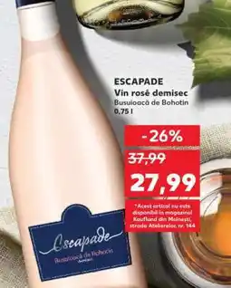 Kaufland ESCAPADE Vin rosé demisec Ofertă
