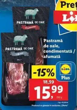 Lidl Pastramă de oaie, condimentată / afumată Ofertă