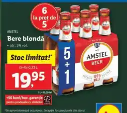 Lidl AMSTEL Bere blondă Ofertă