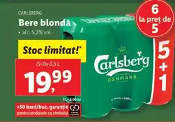 Lidl CARLSBERG Bere blondă Ofertă
