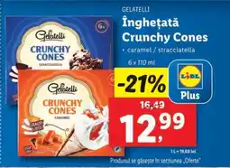 Lidl Gelatelli Înghețată Crunchy Cones Ofertă