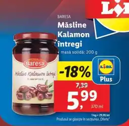 Lidl Baresa Măsline Kalamon întregi Ofertă