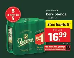 Lidl STAROPRAMEN Bere blondă Ofertă