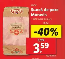 Lidl Șuncă de porc Moravia Ofertă