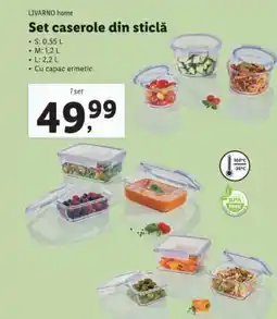 Lidl Set caserole din sticlă Ofertă