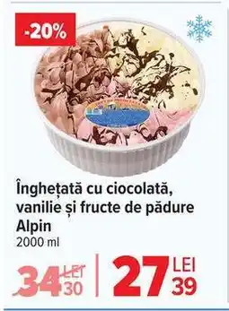 Carrefour Înghețată cu ciocolată, vanilie și fructe de pădure Alpin Ofertă