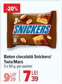Baton ciocolată Snickers/Twix/Mars