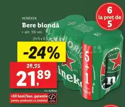 Lidl HEINEKEN Bere blondă Ofertă