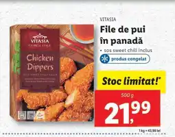 Lidl VITASIA File de pui în panadă Ofertă