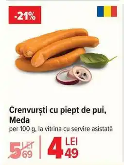 Carrefour Crenvurști cu piept de pui Meda Ofertă