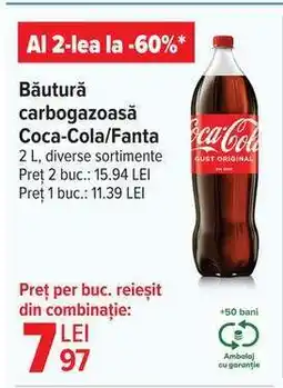 Carrefour Băutură carbogazoasă Coca-Cola/Fanta Ofertă