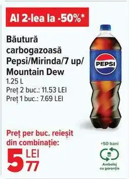 Carrefour Băutură carbogazoasă Pepsi/Mirinda/7 up/Mountain Dew Ofertă