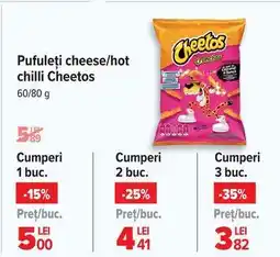 Pufuleți cheese/hot chilli Cheetos