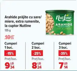 Arahide prăjite cu sare/miere, extra rumenite, la cuptor Nutline