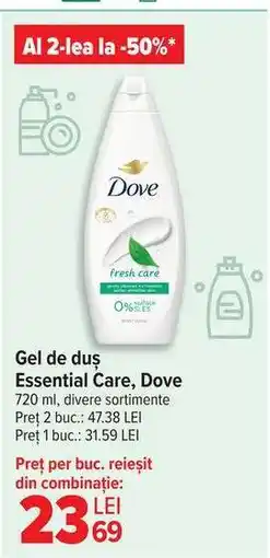 Carrefour Gel de duș Essential care Dove Ofertă