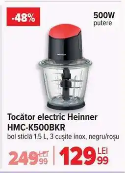 Carrefour Tocător electric Heinner HMC-K500BKR Ofertă