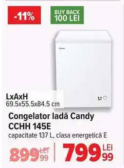Carrefour Congelator ladă Candy CCHH 145E Ofertă