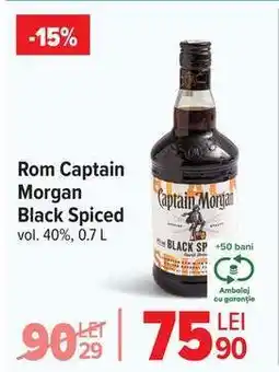Carrefour Rom Captain Morgan Black Spiced Ofertă