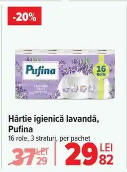Carrefour Hârtie igienică lavandă, Pufina Ofertă