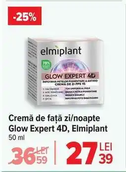 Carrefour Cremă de față zi/noapte Glow Expert 4D, Elmiplant Ofertă