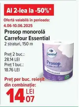 Carrefour Prosop monorola Carrefour Essential Ofertă