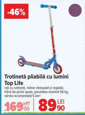 Carrefour Trotinetă pliabilă cu lumini Top Life Ofertă