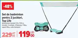Carrefour Set de badminton pentru 2 jucători, Top Life Ofertă