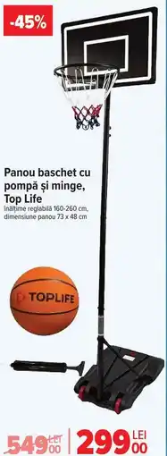 Carrefour Panou baschet cu pompă și minge, Top Life Ofertă