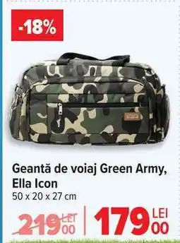 Carrefour Geantă de voiaj Green Army, Ella Icon Ofertă