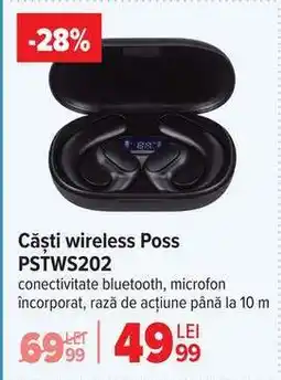 Carrefour Căști wireless Poss PSTWS202 Ofertă