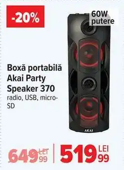 Carrefour Boxă portabilă Akai Party Speaker 370 Ofertă