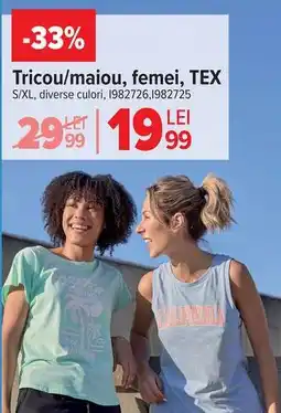 Carrefour Tricou/maieu, femei, TEX Ofertă