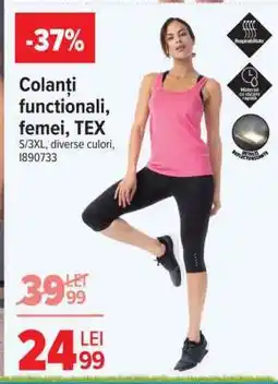 Carrefour Colanți funcționali, femei, TEX Ofertă