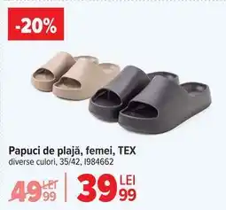 Carrefour Papuci de plajă, femei, TEX Ofertă