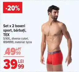 Carrefour Set x 2 boxeri sport, bărbați, TEX Ofertă