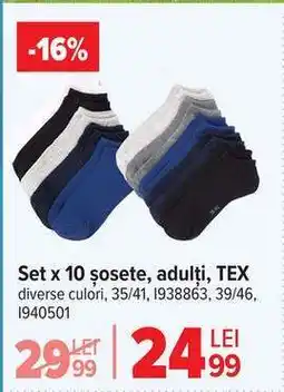 Carrefour Set x 10 șosete, adulți, TEX Ofertă