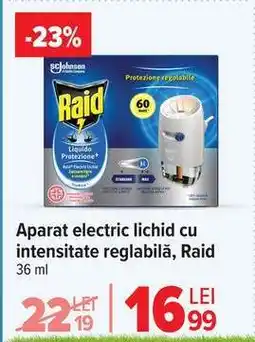 Carrefour Aparat electric lichid cu intensitate reglabilă, Raid Ofertă