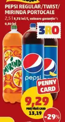 Penny PEPSI regular / twist, MIRINDA portocale Ofertă