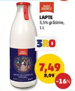 Penny Lapte 3,5% grăsime, 1 l Ofertă