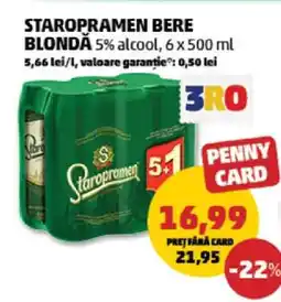 Penny STAROPRAMEN Bere blondă Ofertă