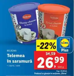 Lidl Telemea în saramură Ofertă