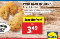 Lidl Pâine Naan cu ierburi, în stil indian Ofertă
