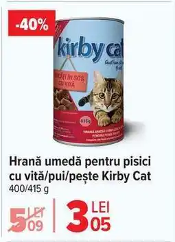 Carrefour Hrană umedă pentru pisici cu vită/pui/pește Kirby Cat Ofertă