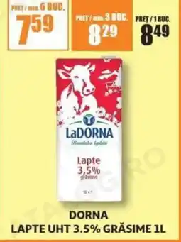 Auchan Dorna lapte uht 3.5% grăsime Ofertă
