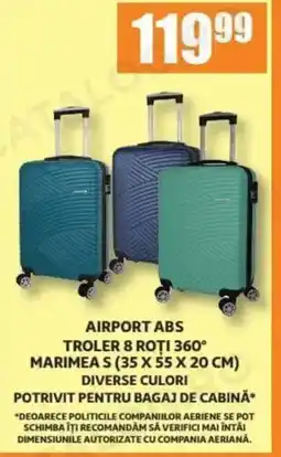 Auchan Airport abs troler 8 roți 360° Ofertă